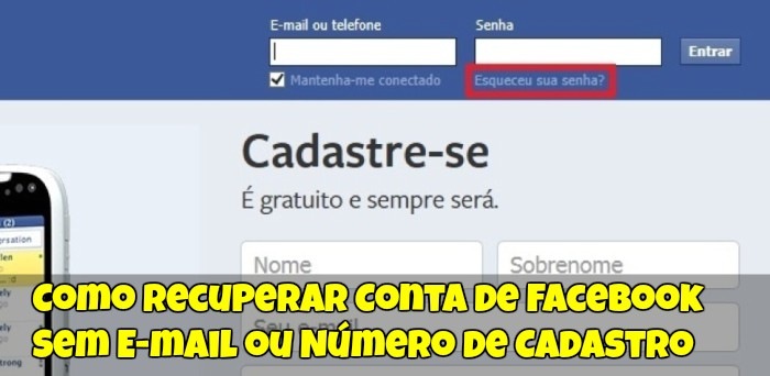 Como recuperar a senha do Facebook sem Email e número de celular